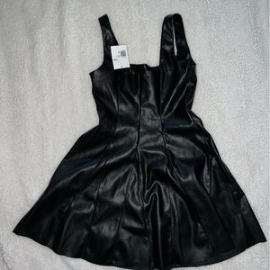 Leather mini dress